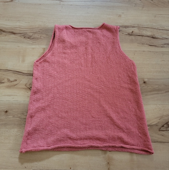 Vtg Eileen Fisher Pink 100% Wool Textured Sleeveless Tank Top Women Size Small - Picture 2 of 5